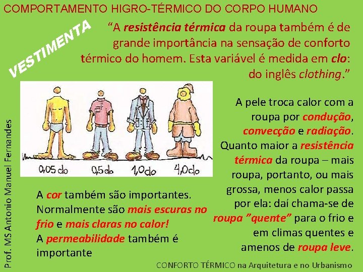 COMPORTAMENTO HIGRO-TÉRMICO DO CORPO HUMANO A T N E M I T S E