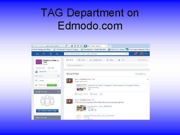 TAG Department on Edmodo. com TAG Department on Edmodo. com