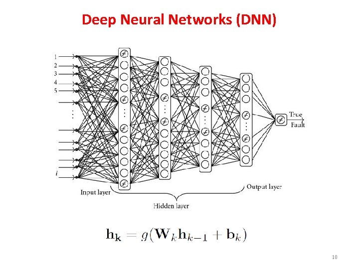 Deep Neural Networks (DNN) 10 Deep Neural Networks (DNN) 10