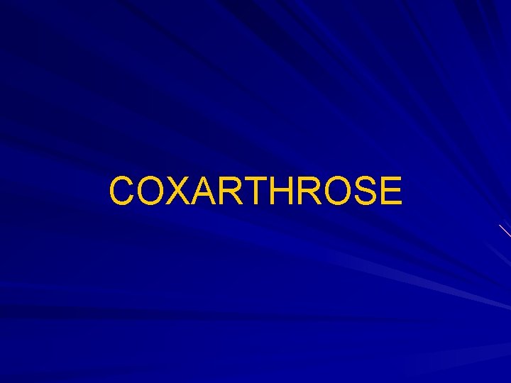 COXARTHROSE 