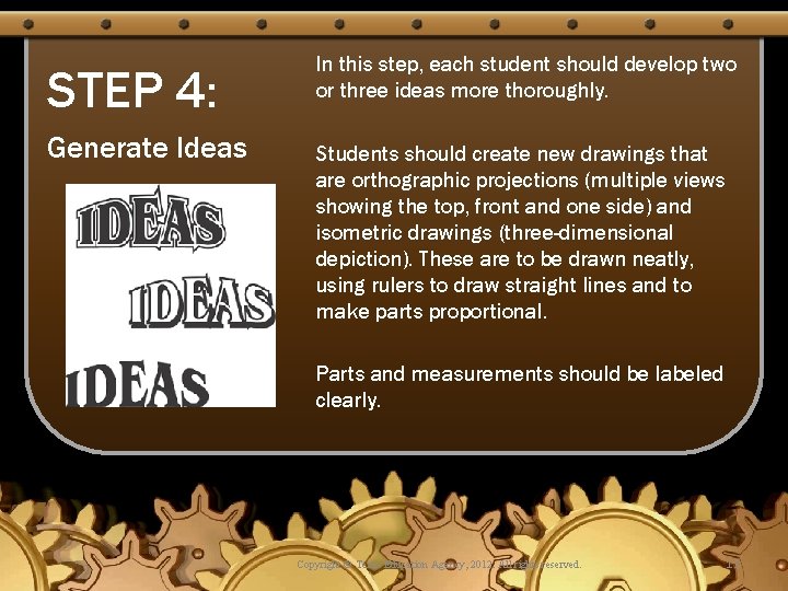 STEP 4: Generate Ideas In this step, each student should develop two or three