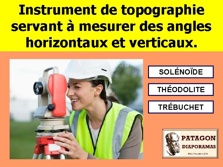 Instrument de topographie servant à mesurer des angles horizontaux et verticaux. SOLÉNOÏDE THÉODOLITE TRÉBUCHET