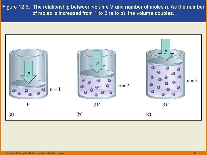 Figure 12. 9: The relationship between volume V and number of moles n. As