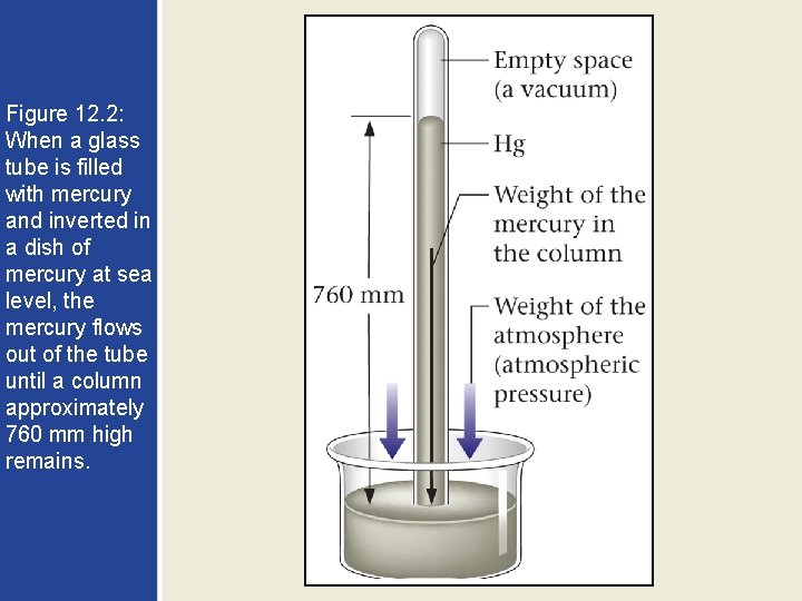 Figure 12. 2: When a glass tube is filled with mercury and inverted in