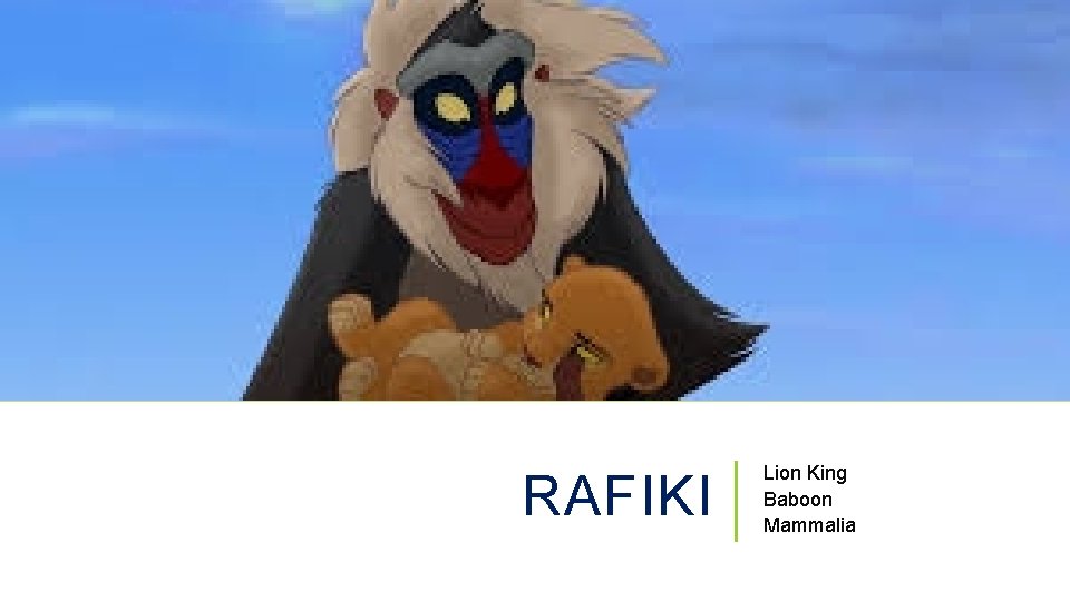 RAFIKI Lion King Baboon Mammalia 