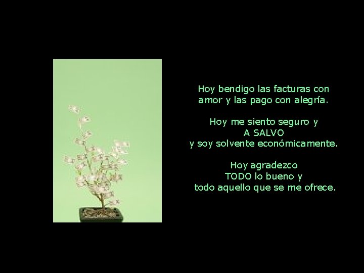 Hoy bendigo las facturas con amor y las pago con alegría. Hoy me siento