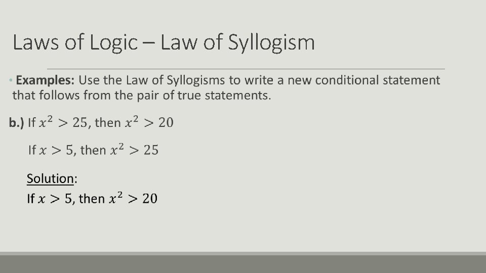 Laws of Logic – Law of Syllogism 