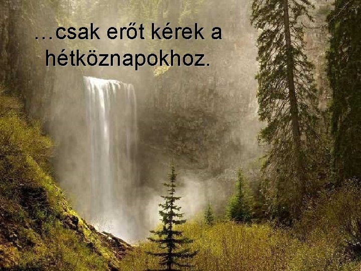 …csak erőt kérek a hétköznapokhoz. 