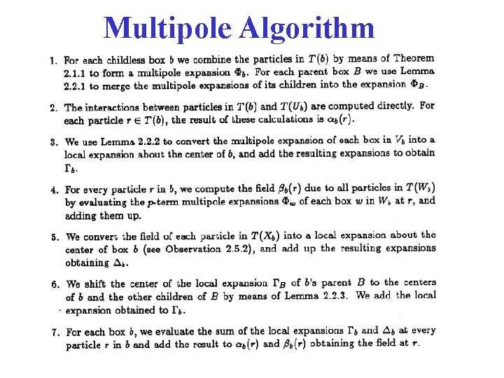 Multipole Algorithm 