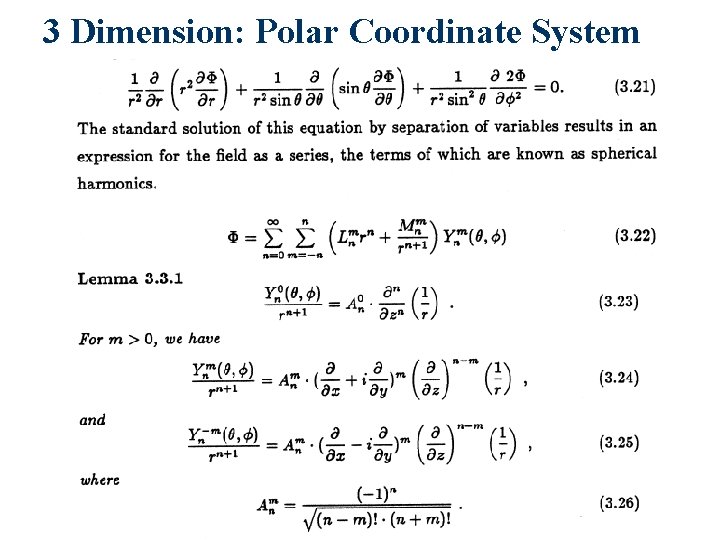 3 Dimension: Polar Coordinate System 