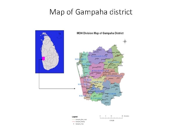 Map of Gampaha district 