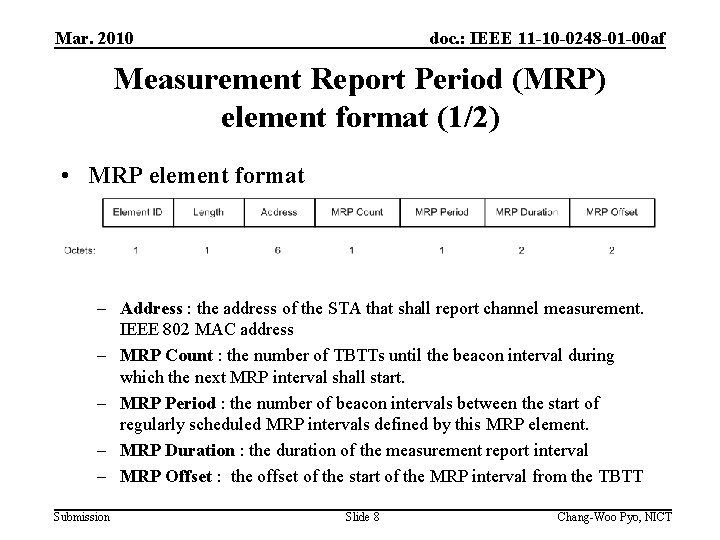 Mar. 2010 doc. : IEEE 11 -10 -0248 -01 -00 af Measurement Report Period