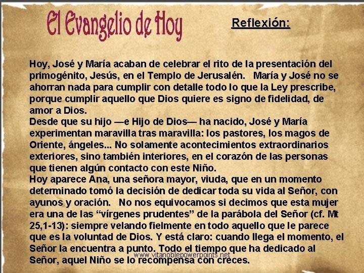 Reflexión: Hoy, José y María acaban de celebrar el rito de la presentación del