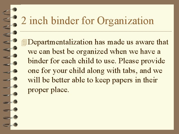 2 inch binder for Organization 4 Departmentalization has made us aware that we can