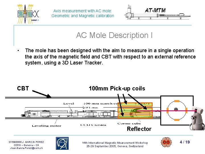 Axis measurement with AC mole: Geometric and Magnetic calibration AC Mole Description I • Axis measurement with AC mole: Geometric and Magnetic calibration AC Mole Description I •