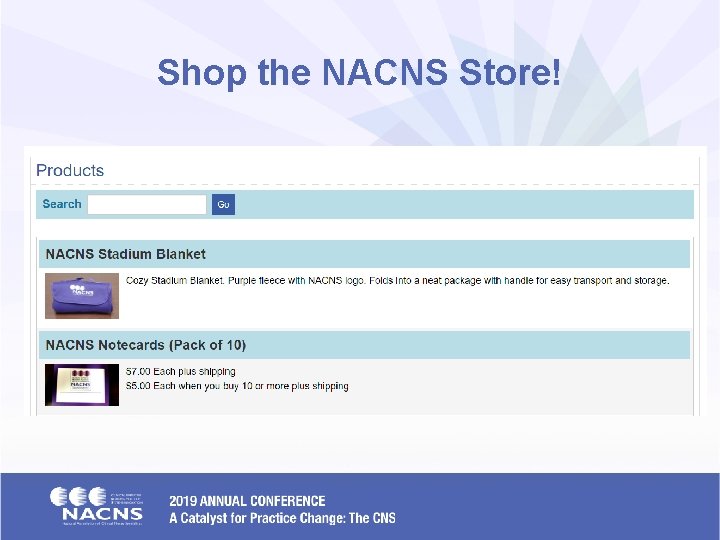 Shop the NACNS Store! 