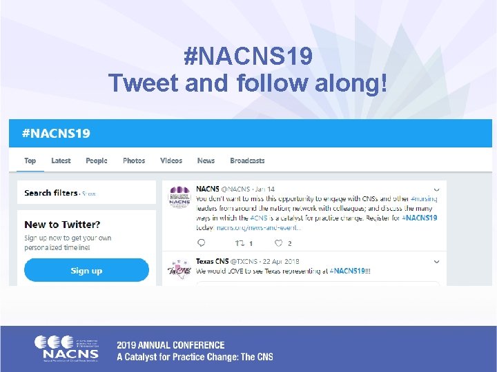 #NACNS 19 Tweet and follow along! 