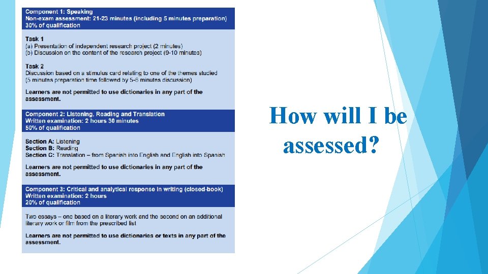 How will I be assessed? 