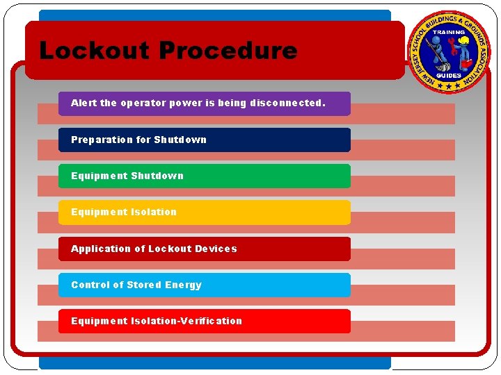 Lockout Procedure • Click tooperator edit power Master styles Alert the is being text
