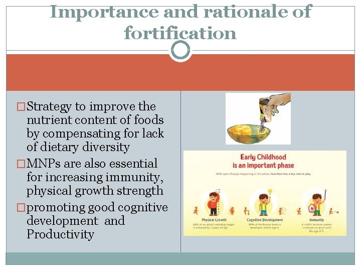 Importance and rationale of fortification �Strategy to improve the nutrient content of foods by