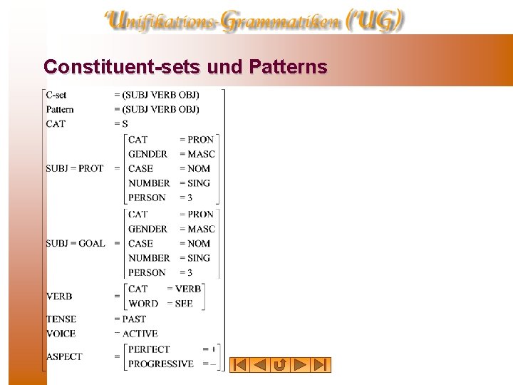 Constituent-sets und Patterns 