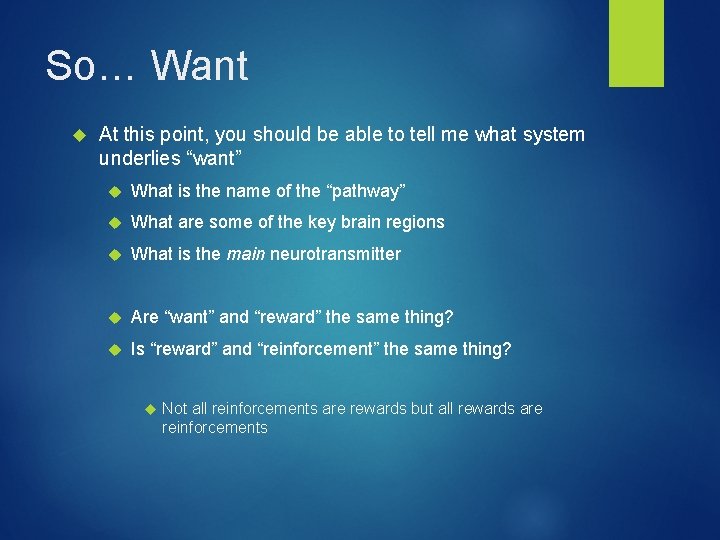 So… Want At this point, you should be able to tell me what system