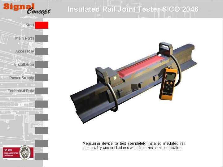 Insulated Rail Joint Tester SICO 2046 Start Main Parts Accessory Installation Power Supply Technical