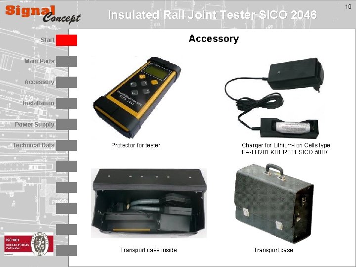 Insulated Rail Joint Tester SICO 2046 Accessory Start Main Parts Accessory Installation Power Supply