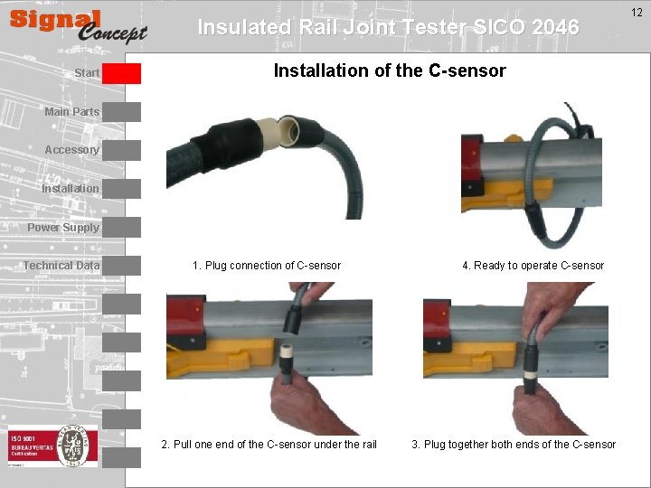 Insulated Rail Joint Tester SICO 2046 Start Installation of the C-sensor Main Parts Accessory