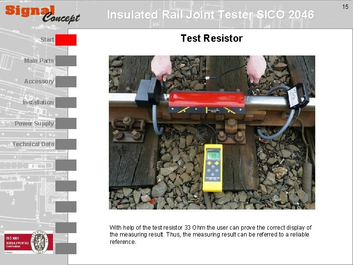 Insulated Rail Joint Tester SICO 2046 Start Test Resistor Main Parts Accessory Installation Power