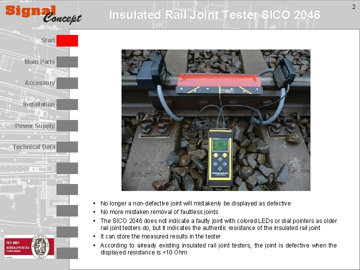 Insulated Rail Joint Tester SICO 2046 Start Main Parts Accessory Installation Power Supply Technical