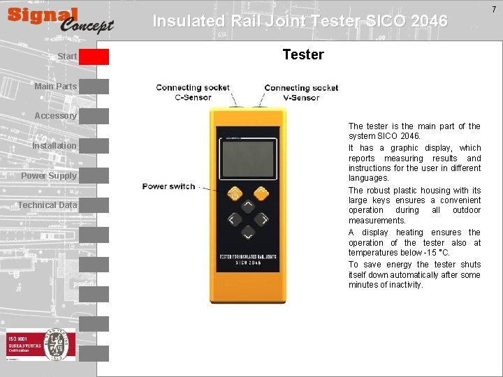 Insulated Rail Joint Tester SICO 2046 Start Tester Main Parts Accessory Installation Power Supply
