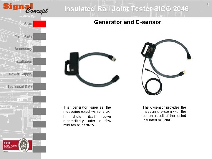 Insulated Rail Joint Tester SICO 2046 Start Generator and C-sensor Main Parts Accessory Installation