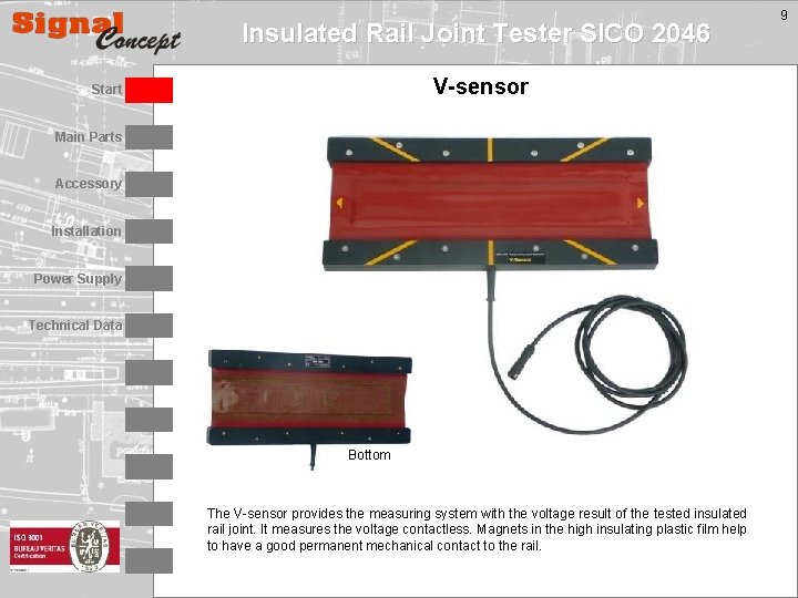 Insulated Rail Joint Tester SICO 2046 V-sensor Start Main Parts Accessory Installation Power Supply