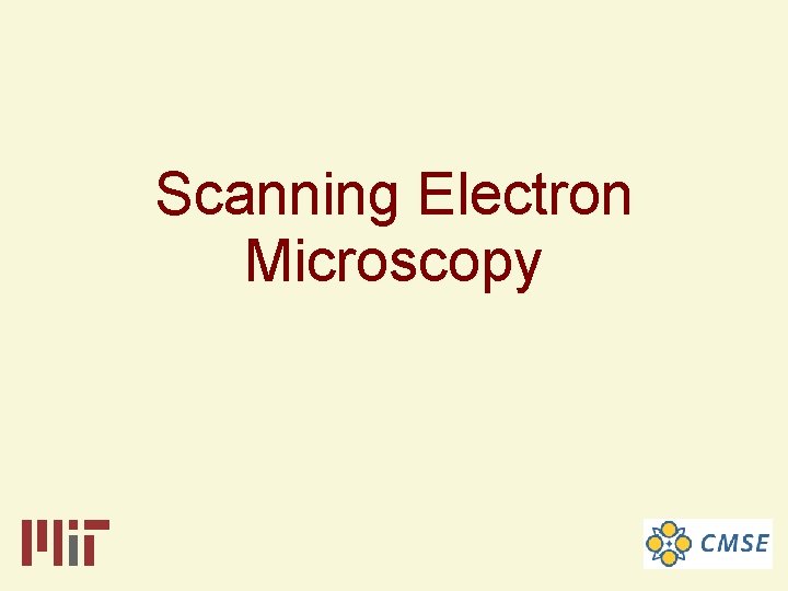 Scanning Electron Microscopy 