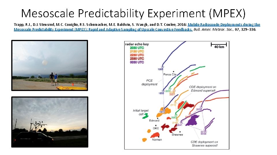 Mesoscale Predictability Experiment (MPEX) Trapp, R. J. , D. J. Stensrud, M. C. Coniglio, Mesoscale Predictability Experiment (MPEX) Trapp, R. J. , D. J. Stensrud, M. C. Coniglio,