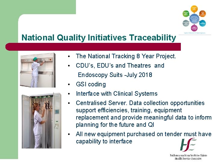 National Quality Initiatives Traceability • The National Tracking 8 Year Project. • CDU’s, EDU’s
