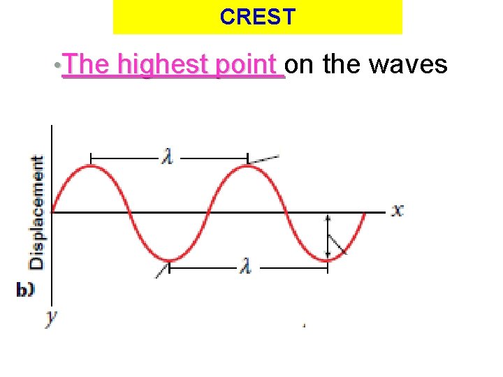 CREST • The highest point on the waves 