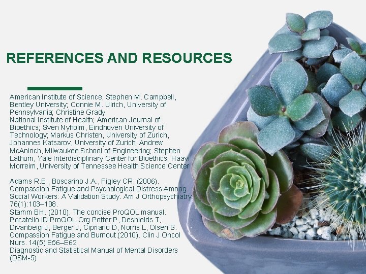 REFERENCES AND RESOURCES American Institute of Science, Stephen M. Campbell, Bentley University; Connie M.
