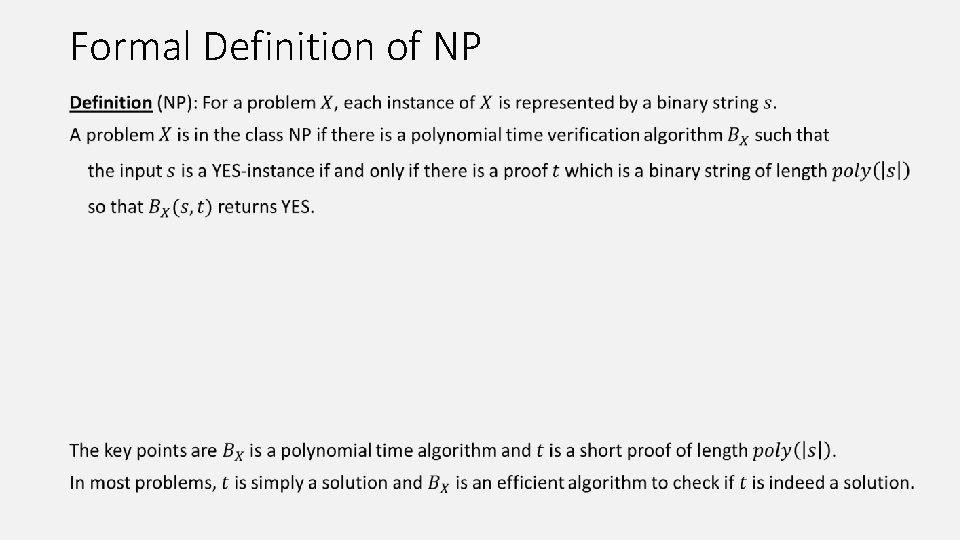 Formal Definition of NP 