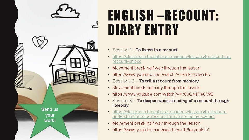 ENGLISH –RECOUNT: DIARY ENTRY • Session 1 –To listen to a recount • https: