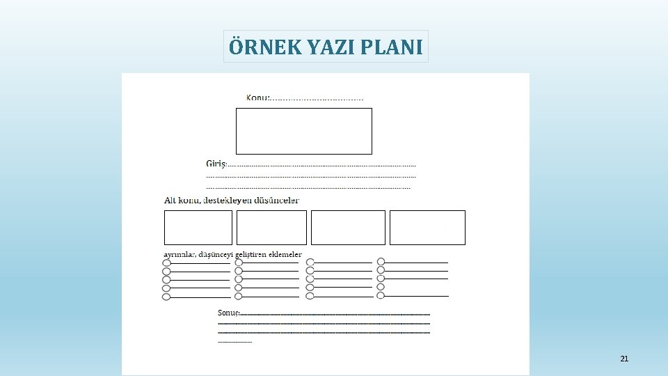 ÖRNEK YAZI PLANI 21 