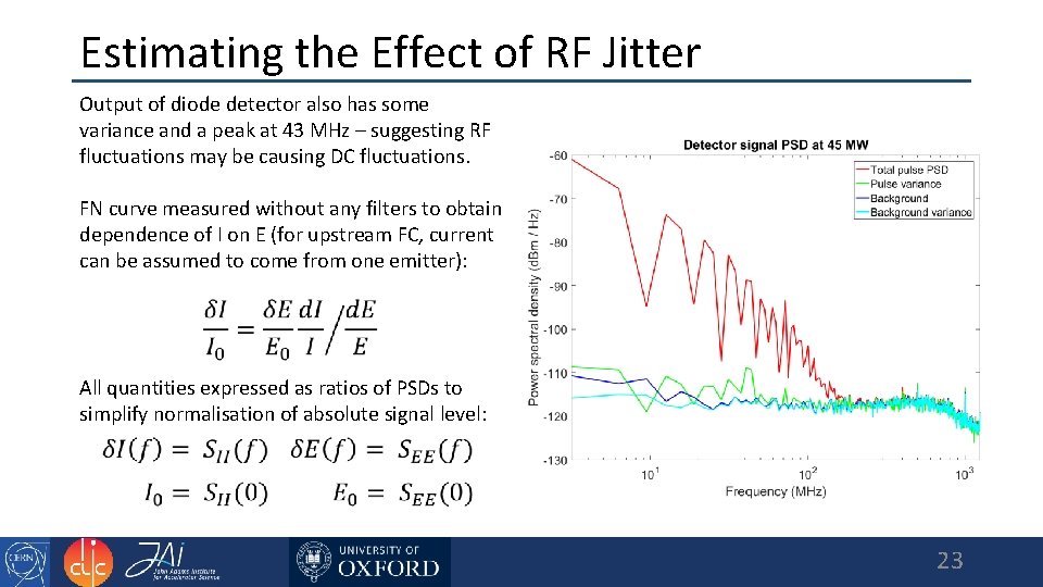 Estimating the Effect of RF Jitter Output of diode detector also has some variance