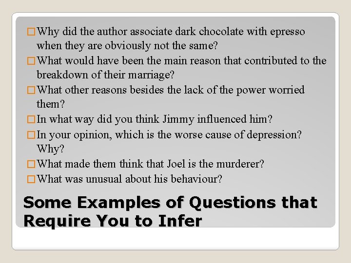 � Why did the author associate dark chocolate with epresso when they are obviously