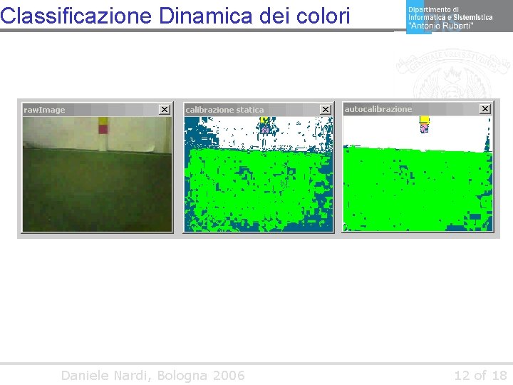 Classificazione Dinamica dei colori Daniele Nardi, Bologna 2006 12 of 18 