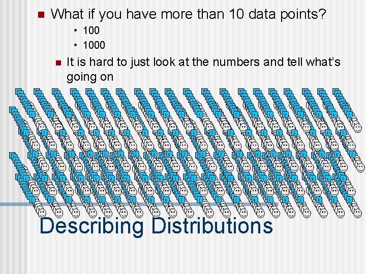 n What if you have more than 10 data points? • 1000 n It