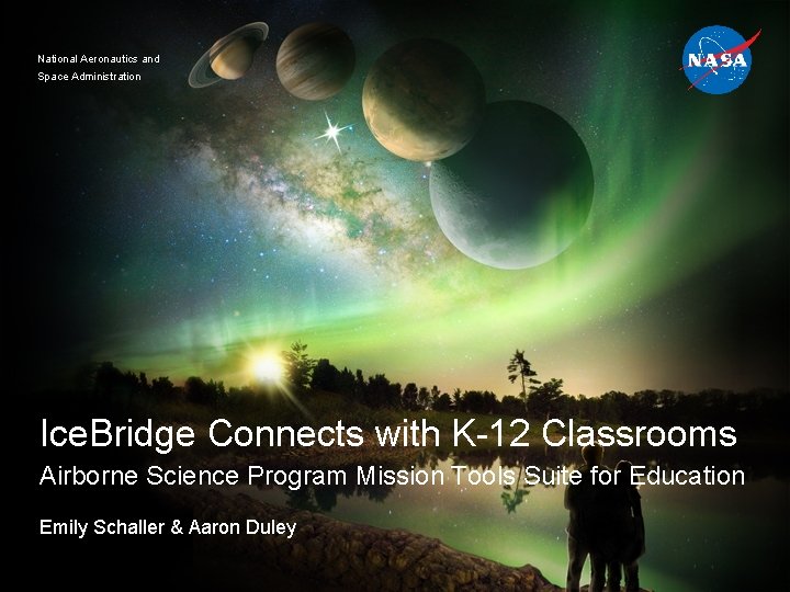 National Aeronautics and Space Administration Ice. Bridge Connects with K-12 Classrooms Airborne Science Program