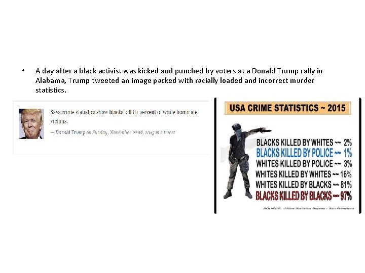  • A day after a black activist was kicked and punched by voters