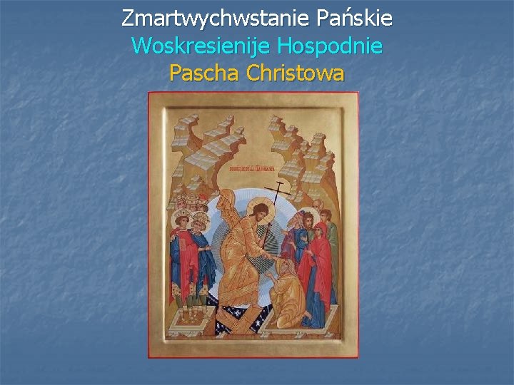 Zmartwychwstanie Pańskie Woskresienije Hospodnie Pascha Christowa 