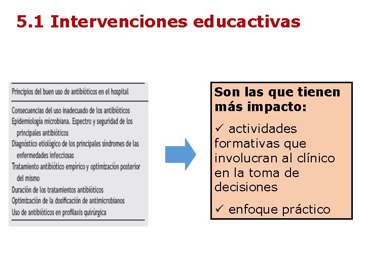 5. 1 Intervenciones educactivas Son las que tienen más impacto: ü actividades formativas que 5. 1 Intervenciones educactivas Son las que tienen más impacto: ü actividades formativas que